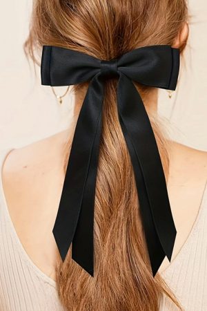 Headwear |   Black Double Bow Knot Alligator Hair Clip ACCESSORIES Black