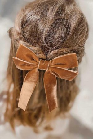 Headwear |   Brown Velvet Bowknot Frenchy Girl Fashion Hair Clip ACCESSORIES Brown