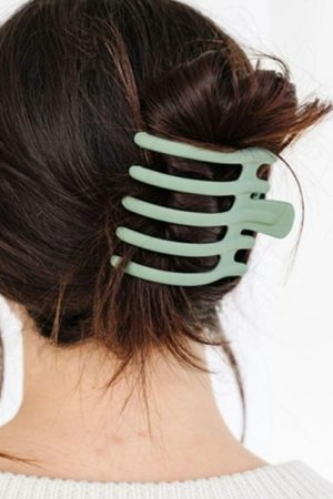 Headwear |   Grass Green 5 Prong Plastic Large Claw Clip ACCESSORIES Grass Green