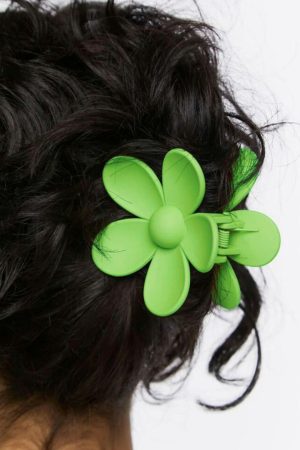 Headwear |   Green Flower Hair Claw Clip ACCESSORIES Green