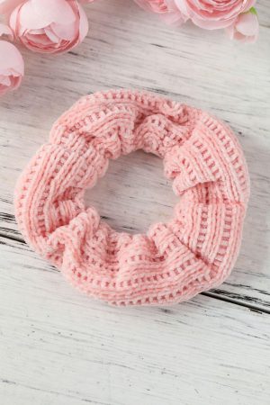 Headwear |   Light Pink Knitted Large Scrunchy Hair Tie ACCESSORIES Headwear