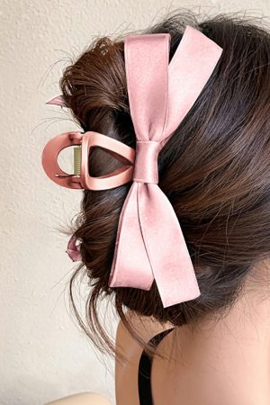 Headwear |   Pink Bow Decor Large Hair Claw Clip ACCESSORIES Headwear