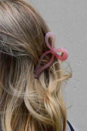 Headwear |   Pink Long Tail Bow Knot Shape Claw Clip ACCESSORIES Headwear