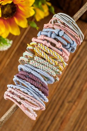 Headwear |   Pink Multicolour 20pcs Boho Knotted Hair Ties ACCESSORIES Headwear