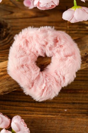 Headwear |   Pink Plush Large Scrunchy Hair Tie ACCESSORIES Headwear