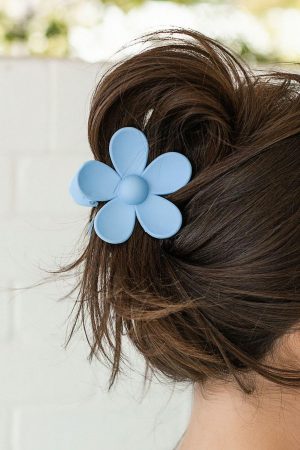 Headwear |   Sky Blue Flower Hair Claw Clip ACCESSORIES Headwear