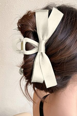 Headwear |   White Bow Decor Large Hair Claw Clip ACCESSORIES Headwear