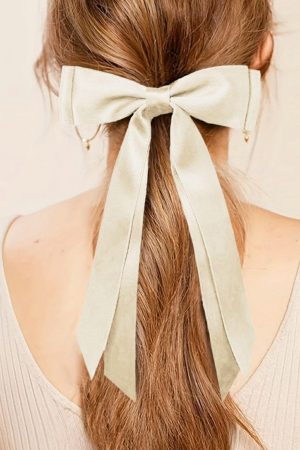 Headwear |   White Double Bow Knot Alligator Hair Clip ACCESSORIES Headwear