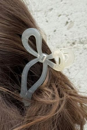 Headwear |   White Long Tail Bow Knot Shape Claw Clip ACCESSORIES Headwear