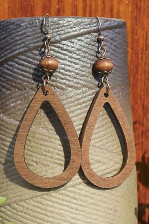 Jewelry |   Chestnut Vintage Hollowed Waterdrop Shape Hook Earrings ACCESSORIES Chestnut