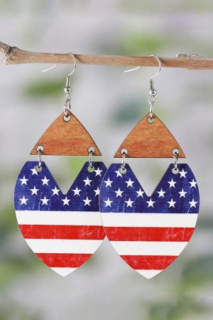 Jewelry |   Dark Blue Independence Day Star Striped Hook Earrings ACCESSORIES Dark Blue