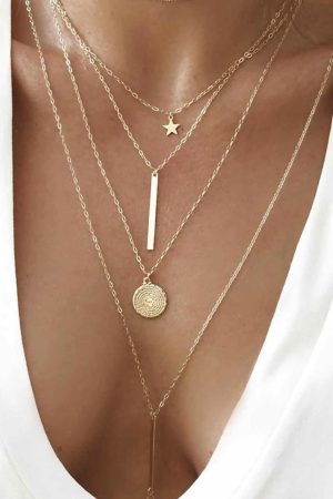 Jewelry |   Gold Boho Multi-layered Star Pendant Necklace ACCESSORIES Gold