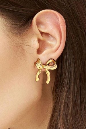 Jewelry |   Gold Elegant Bow Design Studded Earrings ACCESSORIES Gold