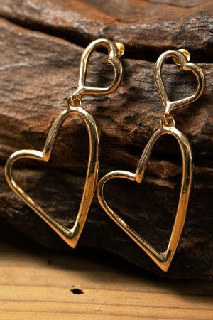 Jewelry |   Gold Irregular Heart Shapes Alloy Stud Earrings ACCESSORIES Gold