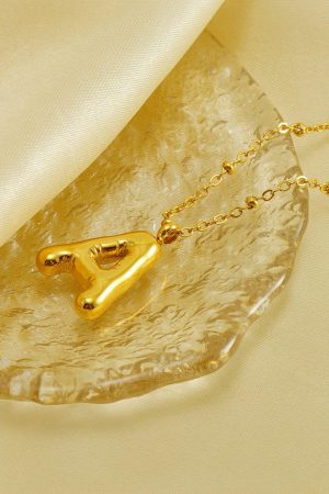 Jewelry |   Gold Letter A Pendant Chain Necklace ACCESSORIES Gold