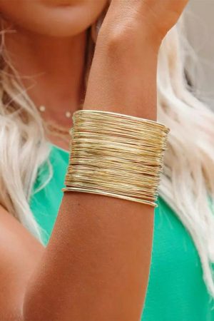 Jewelry |   Gold Luxury Heavy Metal High Quality Open Wire Bracelet ACCESSORIES Gold