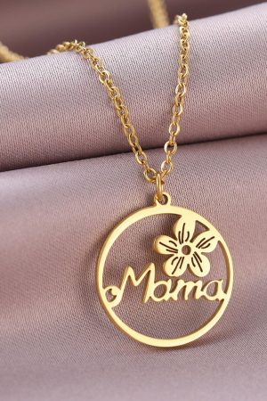 Jewelry |   Gold Special Gift Floral Mama Letter Necklace ACCESSORIES Gold