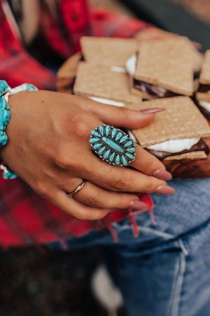 Jewelry |   Green Vintage Oval Turquoise Ring ACCESSORIES Green