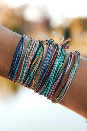 Jewelry |   Light Blue Multi Colors Wax Rope Woven Bracelet Set ACCESSORIES Jewelry