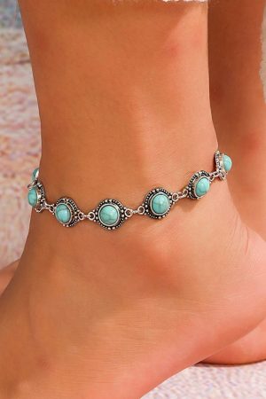 Jewelry |   Mint Green Bohemia Natural Turquoise Anklet ACCESSORIES Jewelry