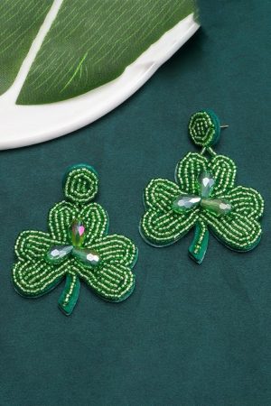 Jewelry |   Mist Green St. Patricks Clover Shape Earrings ACCESSORIES Jewelry