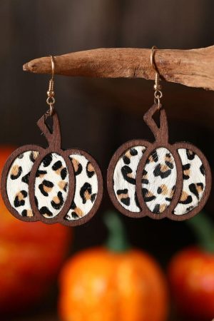 Jewelry |   Multicolour Animal Print Pumpkin Shape Drop Earrings ACCESSORIES Jewelry