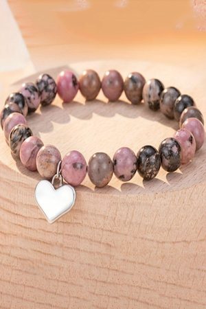 Jewelry |   Multicolour Fashion Heart Pendant Beaded Bracelet ACCESSORIES Jewelry