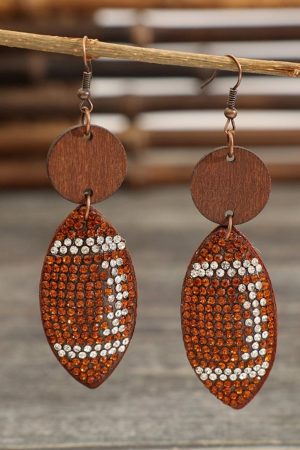 Jewelry |   Multicolour Rhinestone Rugby Dangle Earrings ACCESSORIES Jewelry