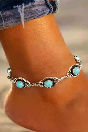 Jewelry |   Silver Bohemian Turquoise Casual Anklet ACCESSORIES Jewelry