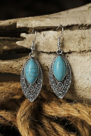 Jewelry |   Silver Vintage Turquoise Boho Arabesque Earring ACCESSORIES Jewelry