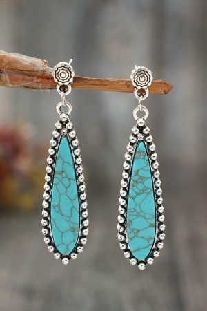 Jewelry |   Silvery Vintage Bohemian Turquoise Alloy Earrings ACCESSORIES Jewelry