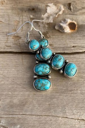 Jewelry |   Skobeloff Turquoise Stacked Dangle Earrings ACCESSORIES Jewelry