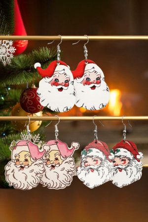 Jewelry |   White 3 Pairs Christmas Santa Clause Pendant Hook Earrings ACCESSORIES Jewelry