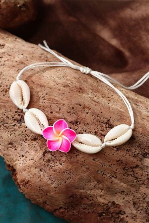 Jewelry |   White Flower Seashell Adjustable Bracelet ACCESSORIES Jewelry