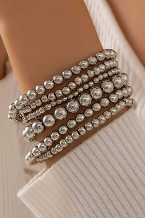 Jewelry |   White Multi Layered Beaded Bracelet ACCESSORIES Jewelry