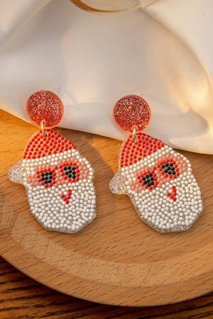 Jewelry |   White Santa Claus Acrylic Earrings ACCESSORIES Jewelry