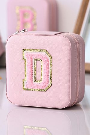 Other Accessories |   Pink Chenille D Letter Organized Jewelry Box ACCESSORIES Other Accessories