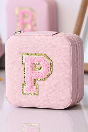 Other Accessories |   Pink Chenille P Patch Small Jewelry Box ACCESSORIES Other Accessories