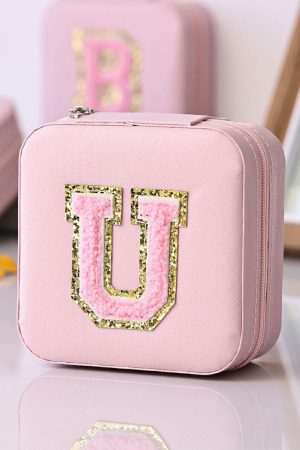 Other Accessories |   Pink Portable Chenille U Small Jewelry Box ACCESSORIES Other Accessories