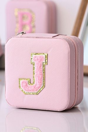 Other Accessories |   Pink Portable Initial J Jewelry Box ACCESSORIES Other Accessories