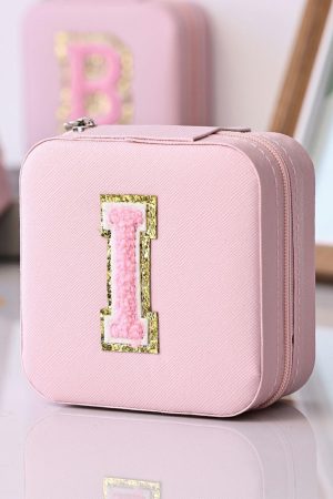 Other Accessories |   Pink Portable Initial Jewelry Box ACCESSORIES Other Accessories