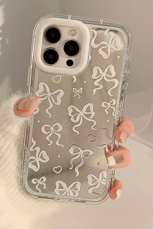 Other Accessories |   Silvery Mirror Effect Bowknot Print IPhone Phone Case ACCESSORIES Other Accessories