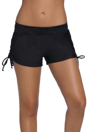 Swim Bottoms |   Black Ruched Side Swimsuit Bottom Swim Bottoms Black