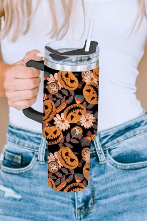 Tumblers |   Multicolour Halloween Pumpkin Print 304 Stainless Vacuum Cup 40oz ACCESSORIES Multicolour