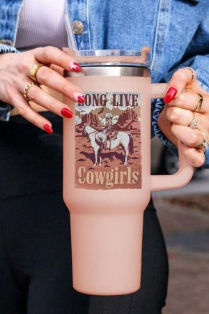 Tumblers |   Pink Western Cowgirls Graphic 304 Stainless Double Insulated Cup 40oz ACCESSORIES Pink