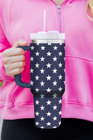 Tumblers |   Sail Blue Star Printed Thermos Cup with Handle 40oz ACCESSORIES Sail Blue