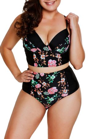 High Waisted Swimsuits |   Delicate Floral Push Up High waisted swimsuits High Waisted Swimsuits As shown