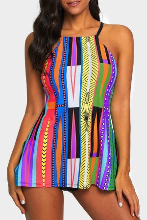 Tankinis |   Multicolor Patterned Cami Tankini SWIMWEAR Multicolor