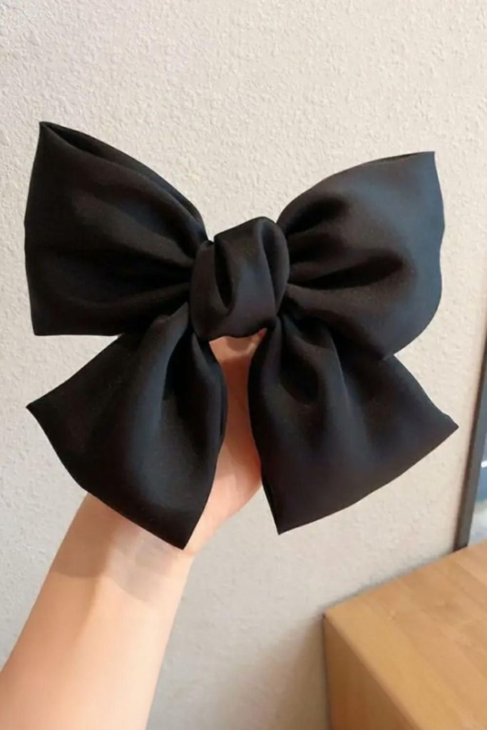 Headwear |   Black Oversized Slik Bow Hair Clip ACCESSORIES Black