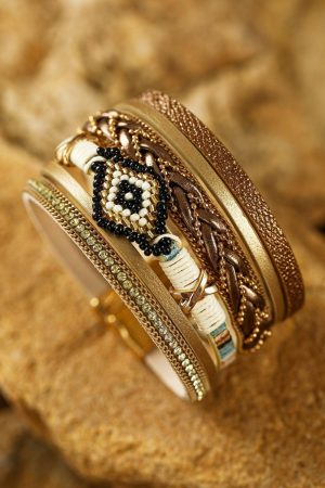 Jewelry |   Multicolour Rhinestone Beaded Magnetic Buckle Bracelet ACCESSORIES Jewelry